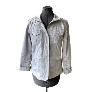 Gray Utility Military Jacket